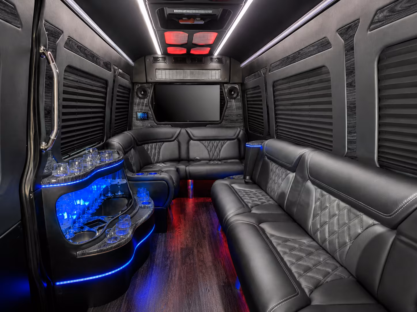 lakewood 30 passenger party bus interior